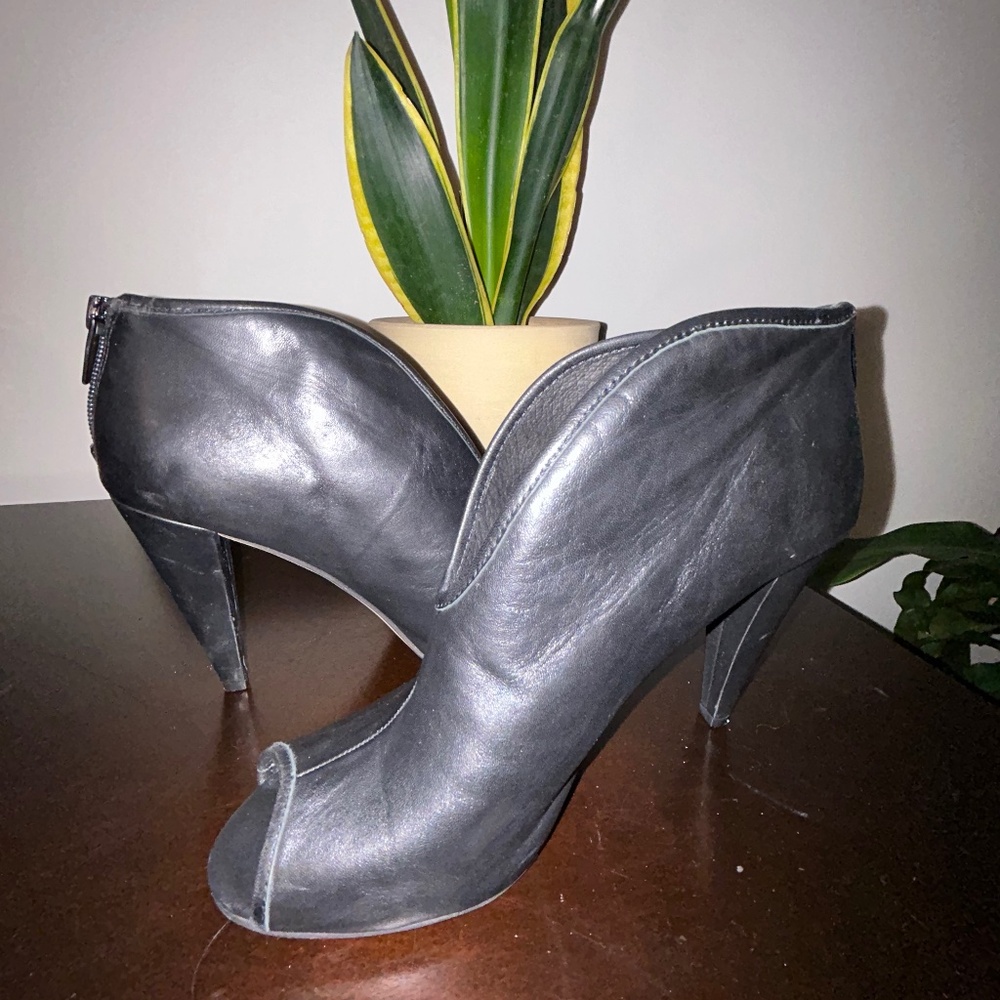 Black Peep Toe Bootie